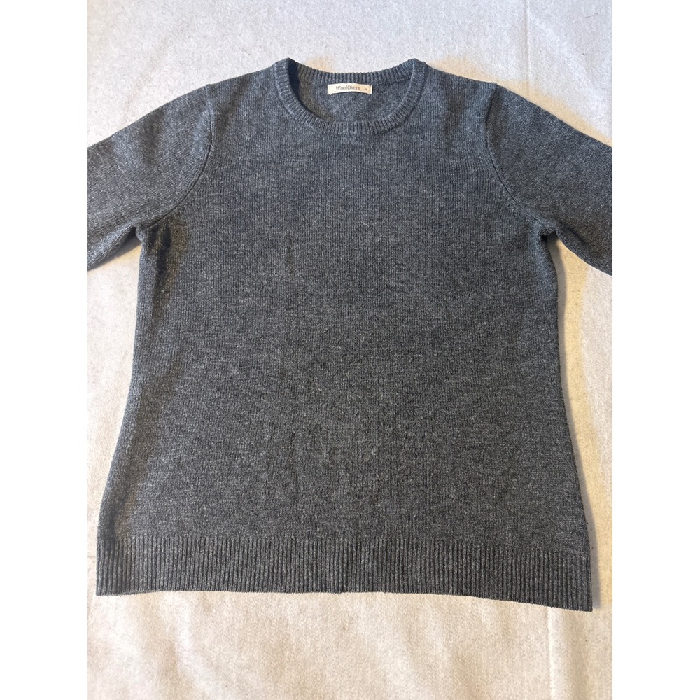 WoolOvers Mens Gray Crewneck Wool Blend Long Sleeve‎ Ribbed Knit Sweater Size M